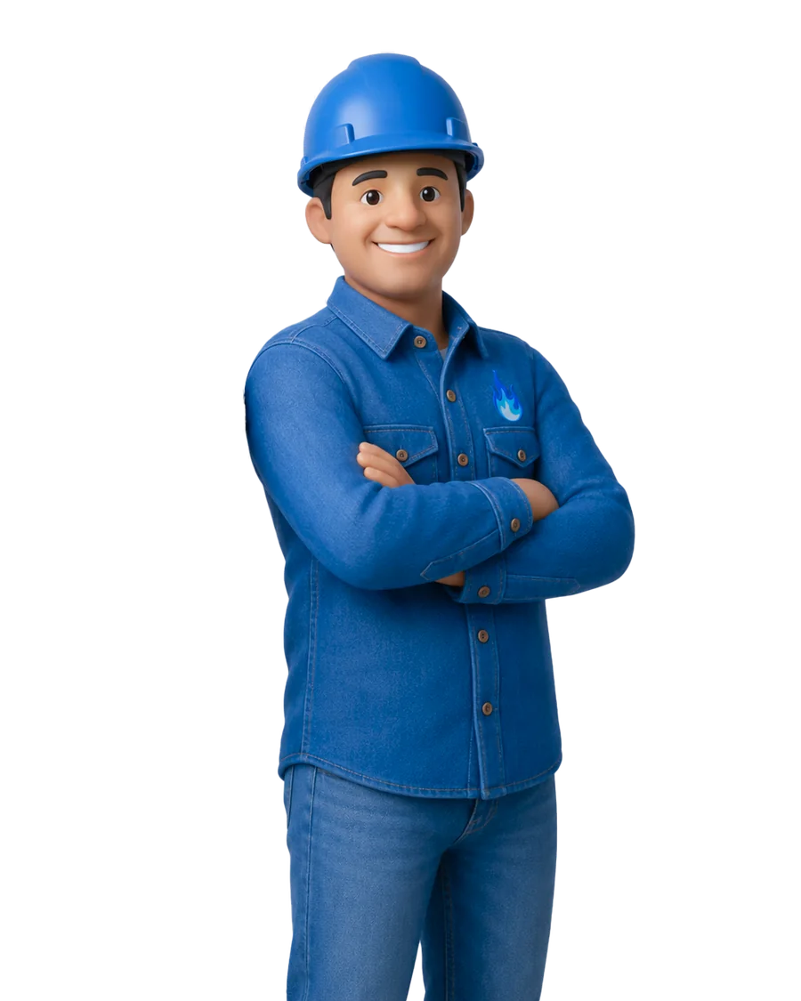 Integrante del equipo técnico de Construprovegas con uniforme azul